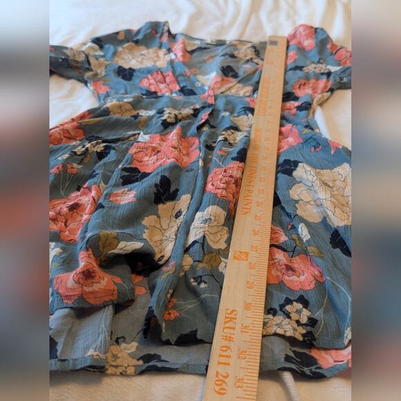 Billabong Your Love Skater Mini Dress In Sugar Pine Green Floral Flowy Rayon S - Picture 5 of 9